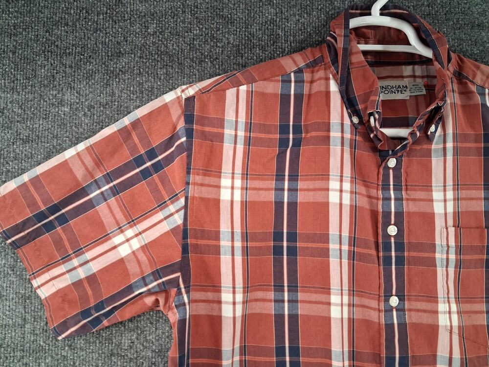 Windham Point Shirt Mens Medium Short Sleeve Button Down Plaid